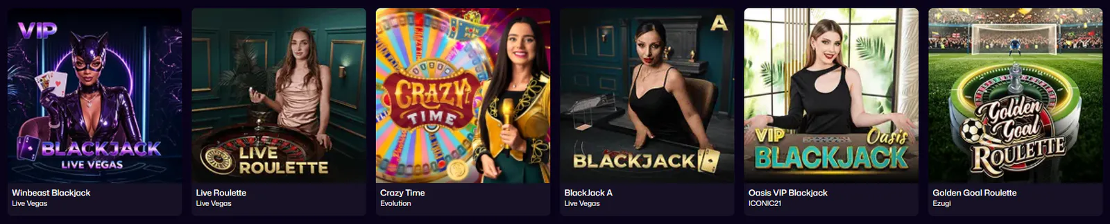 WinBeast live casino tables and dealer games